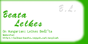 beata lelkes business card